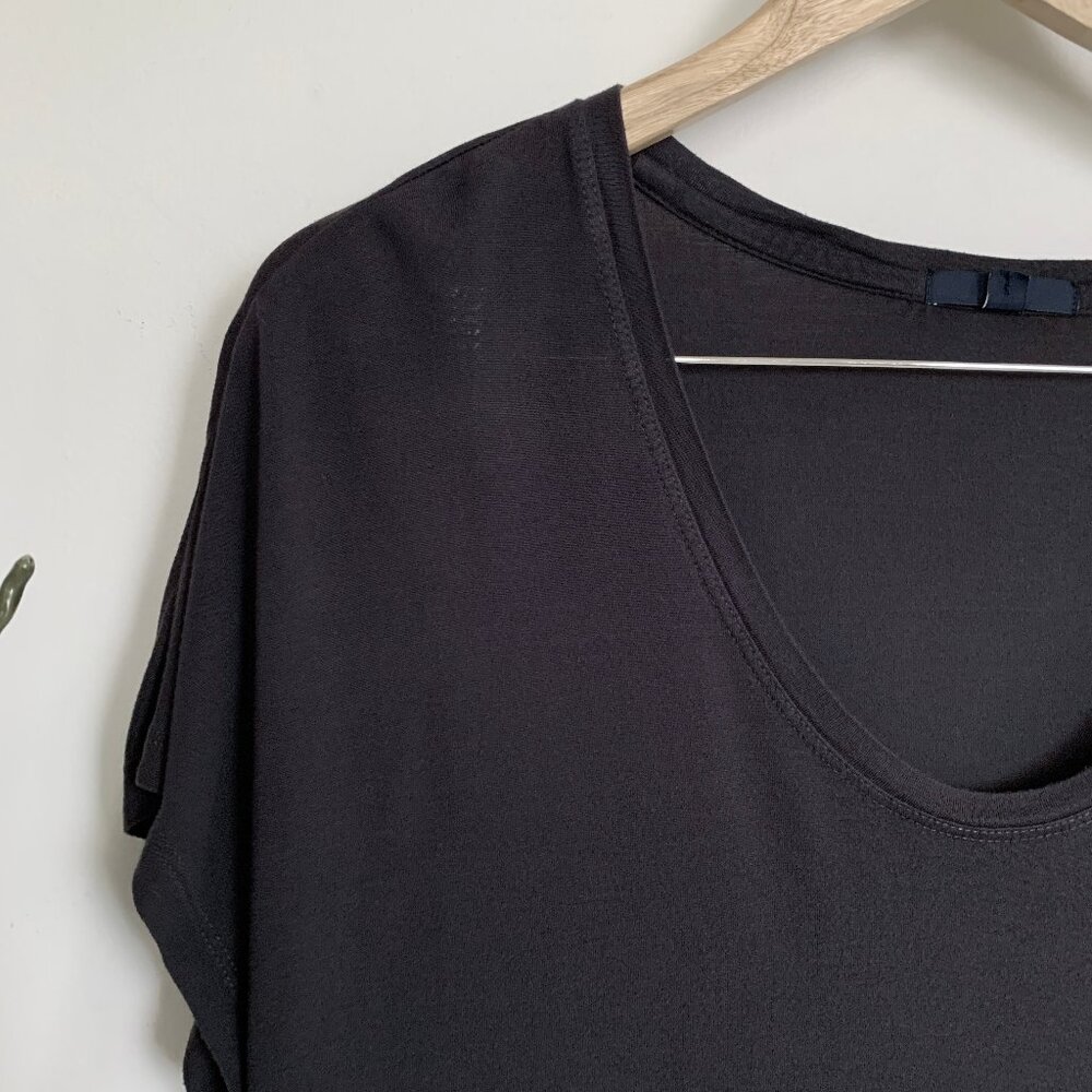 Gap Short Dolman Sleeve T-shirt in Pure Rayon Clean Coal Grey XL